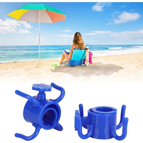 Set mit 2 Ankern für Sonnenschirme im Außenbereich, vierbeiniger Haken, blau (1/5)