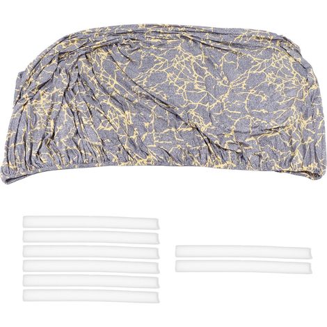 Housse de canapé 2 places Polyester gris Extensible Anti-taches avec bandes de fixation pour protection meubles (1/5)