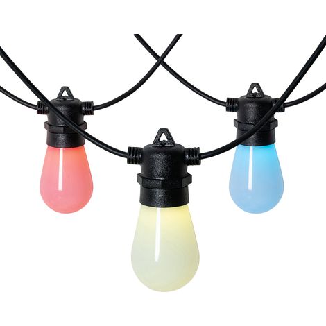 QAZQA Smart LED Lichterkette 15 Meter 15 Leuchten Opal RGBW IP44