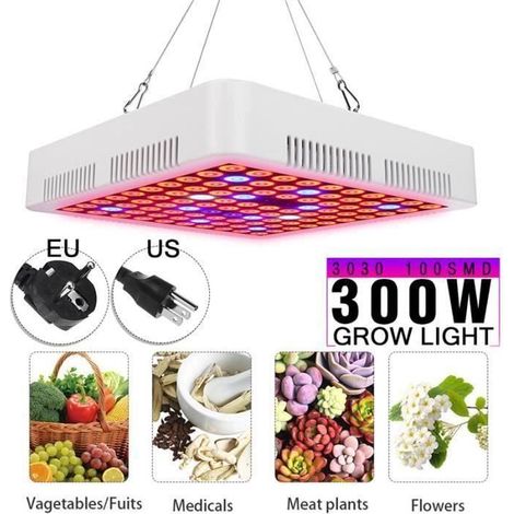 Lampe de Croissance NEUFU 300W 100LED - Full Spectrum UV - Culture Floraison Légume EU (1/4)