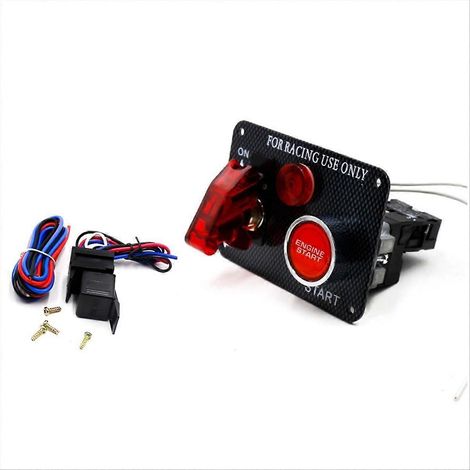 12V LED-Zündsteuergerät für Rennwagenmotoren, Druckknopf, Wippschalter, Ersatzteil aus Kohlefaser (1/5)