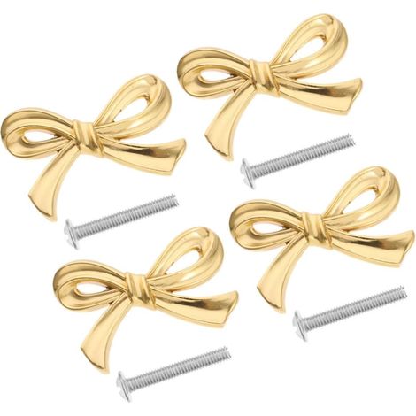Poignée Tiroir Laiton 4pcs Noeud Élégant pour Dressers Cabinets Intérieur Vintage Installation Facile (1/5)