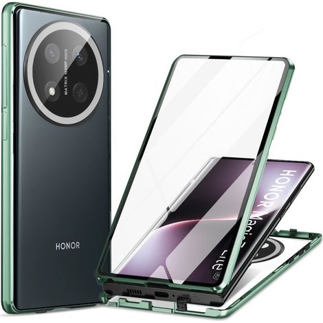 Funda Honor Magic 7 Lite, magnética, doble cristal, verde. (1/4)
