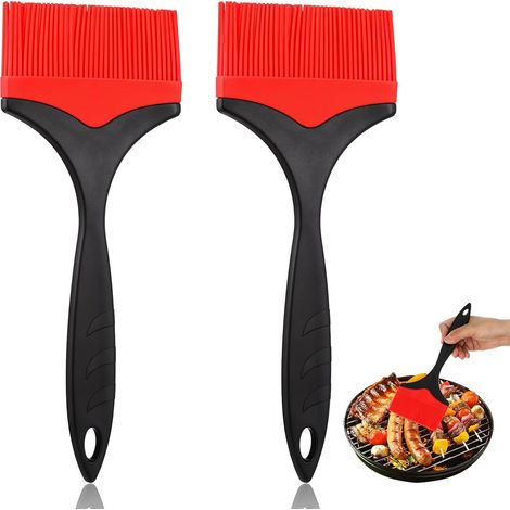 Pinceau Silicone - Tete 10 Cm - Resistance Chaleur 230 C - Pour Barbecue Patisserie - Lot De 2 (1/5)