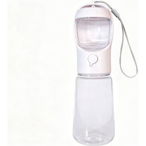 Fontaine d'eau portable pour animaux - Gourde chien et chat 550 ml - 180 g - Boisson en plein air - Abreuvoir -Blanc (1/5)