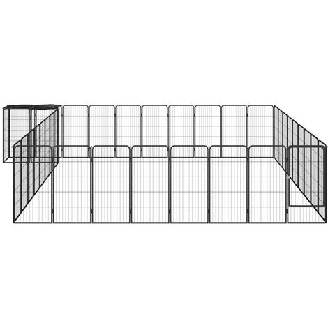 Maison Exclusive - Box Cani 38 Pannelli Nero 50x100 cm Acciaio Verniciato Polvere