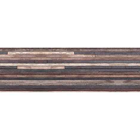 Crédence adhésive cuisine PVC 190x60cm Bois sombre Rouleau adhesif decoratif fabriqué en Italie, avec encre non toxique, ignifuge et résistant à l'eau (1/5)