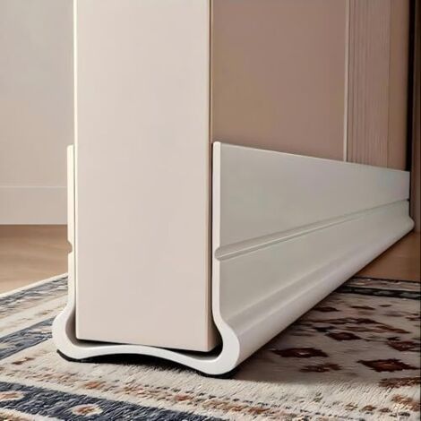 Guarnizione per porta bianca da 93 cm, antivento, autoadesiva in silicone, adatta per porte con spessore da 3,5 a 5,5 cm e con uno spazio inferiore da 0,3 a 2,6 cm (bianca). (1/5)