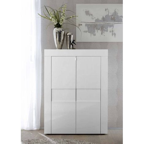 Armario almacenaje 2 puertas EASY blanco alto brillo 92 x 125 x 42 cm
