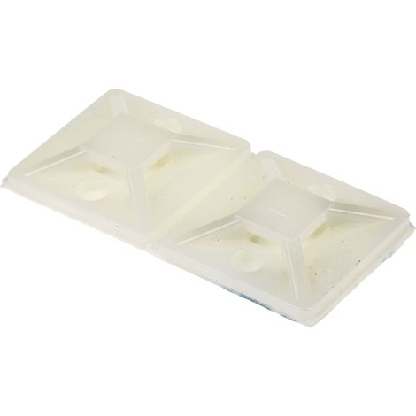 Embase pour serre-câbles autoadhésive 19.5mm x 19,5 mm, Ø fixation 3.2mm ( Prix pour Paquet de 50 )