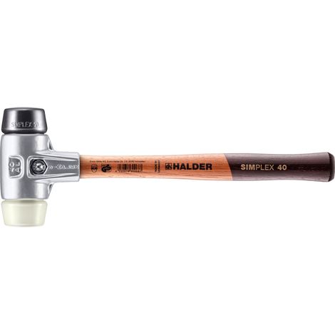HALDER SIMPLEX Schonhammer Ø 40 mm Gummi schwarz / Nylon mit Aluminiumgehäuse (1/5)