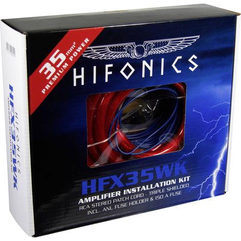 Hifonics Jeu de câbles d'alimentation HiFi auto 35 mm², 35 mm², 0.5 mm²
