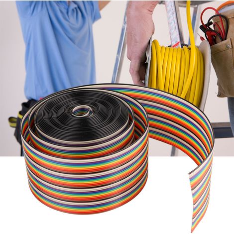 Buntes Flachbandkabel mit 1,27 mm Rastermaß, 40-adrig, Regenbogenfarben, Leiterbreite 5,08 cm (1 Meter) (1/5)