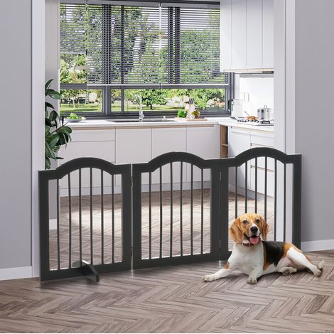 Barriera di protezione per cani a 3 pannelli pieghevole 154,5 x 61 cm nera HAVRYA (1/4)