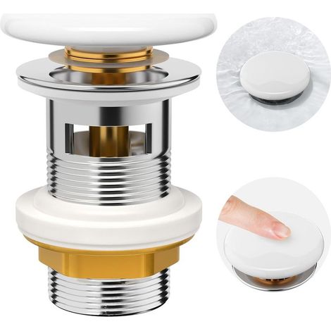 Bonde De Lavabo - Avec Trop-Plein - Valve Pop-Up En Laiton Chromé - Compatible Éviers 41 À 55 Mm - G 1¼ (1/5)