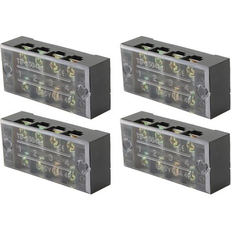 borniers à vis double rangée haute intensité avec couvercle, 600 V, 35 A, 4 positions (3504) (1/5)