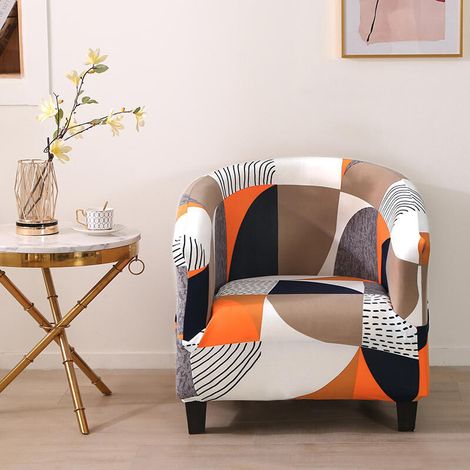 Copripoltrona elasticizzato, coprisedia stampato rimovibile e lavabile, copridivano moderno, copripoltrona per bancone bar, soggiorno, sala da pranzo, reception, ufficio (5)
