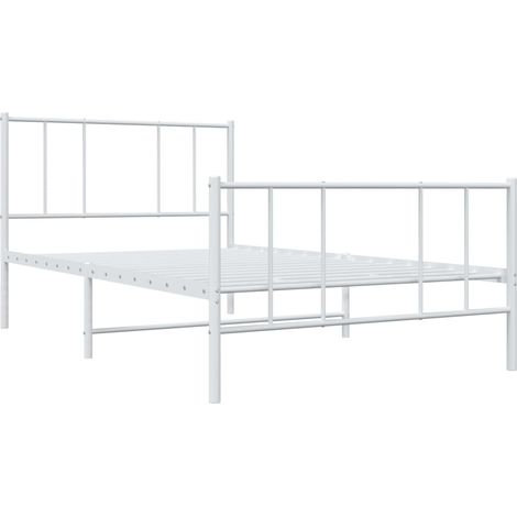 Estructura cama sin colchón con estribo metal blanco 90x190 cm vidaXL (1/6)