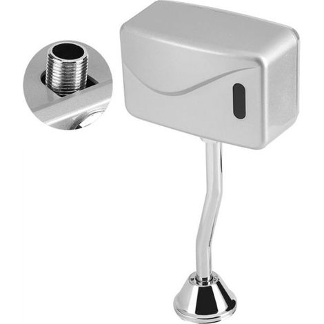 Valve D Urinoir - Capteur Infrarouge Automatique - Rinçage Intelligent 24 H - Alimentation 4 Piles AA - Pour Toilets Publiques Hotels Hopitaux - 13x8x6 Cm (1/5)