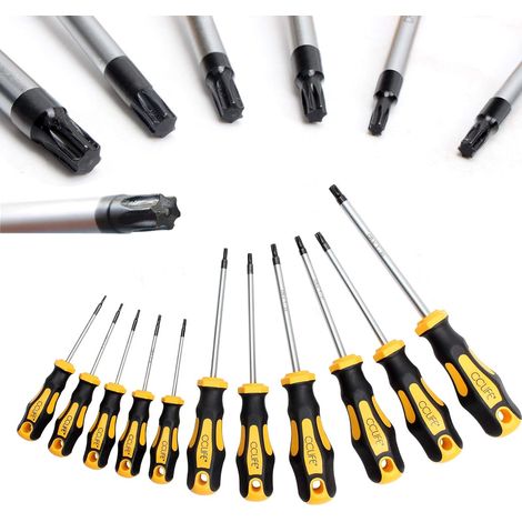 Tournevis Torx T6-T40 kit de précision, 11 Pièces sans Trou Central (1/5)