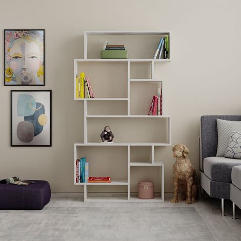 Decortie Karmato Bibliothèque Vitrine Moderne Blanc Ancien Grandeur 168.5cm (1/5)