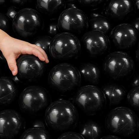 LittleTom 50 Boules en PE 5,5cm de diamètre pour remplir piscine bébé Noir (1/5)