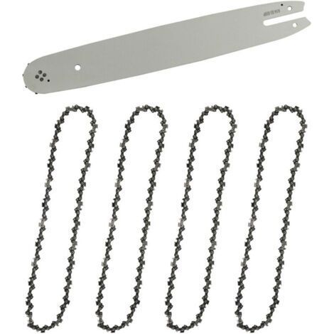 Guide-chaîne & 4 Chaînes de tronçonneuses,Guide tronçonneuse 35cm,Chaînes de tronçonneuses à gouges carrées 3/8" 1,3 mm 50 maillons longueur compatible avec STIHL (1/4)