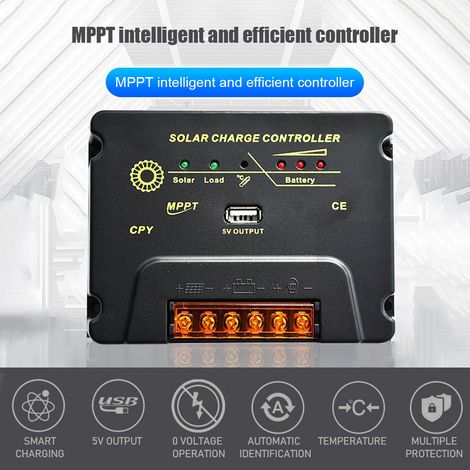 Regolatore di carica solare MPPT Toivize 20A 12V/24V per batterie al piombo/LiFePO4 con porta USB da 5V e protezione completa. (1/5)