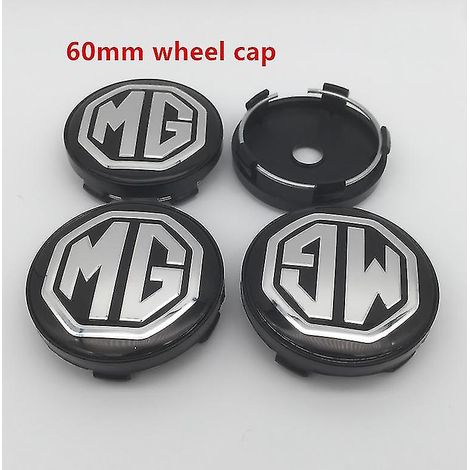 Lot de 4 cache-moyeux de roue de voiture avec logo MG, 56 mm et 60 mm, en résine, emblème et autocollant, accessoires de style, bouchon noir 60 mm (1/5)