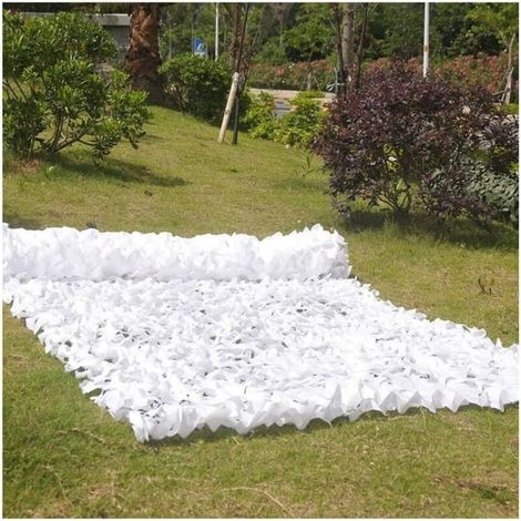Filet ombrage jardin 3x6m blanc, voile anti-UV pour pergola, protection solaire camouflage, bâche isolante tente, filet brise-vue extérieur (1/5)
