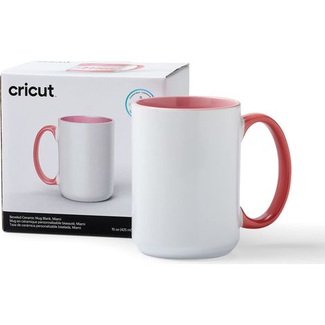 Cricut Vuota in Ceramica Smussata, 1 Tazza di Sublimazione a Inchiostro Infusibile, per l'Uso con Tutte le Macchine da Taglio, Miami, 425 ml (15 oz), Ferro, 425ml (15oz) (1/4)