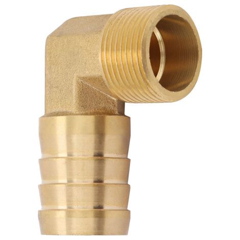 Raccord coudé en laiton à filetage mâle 3/4" avec embout cannelé pour tuyau (25 mm)