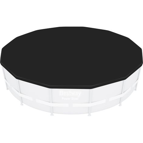 Ac-Deco – Bâche de piscine ronde 396 cm – PVC durable 170 g/m² – Trous de drainage pour évacuation – Compatible piscines hors-sol Bestway