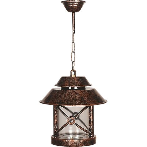 Plafonnier d'extérieur WELLHOME - Marron, 26x26x56 cm avec structure ABS - "PITCH" (1/3)