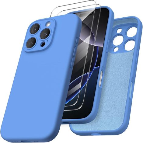 Hülle für iPhone 16 Pro mit Kameraschutz, 2 Schutzfolien 6,3 Zoll, flüssiges (1/5)