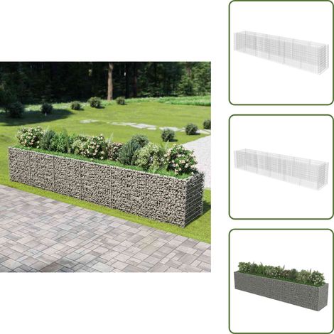 Lit surélevé à gabion Acier galvanisé 540x90x100 cm - Jardinière En Gabion - Jardin - Décoration Extérieur - Bac Plante - Pot Fleuri (1/5)