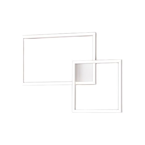 Plafonnier Led Carré En Aluminium Blanc Mat 45W, Technologie Cct 3000K-4000K-6000K, Design Moderne Et Mince - Luminaire De Marque Perenz Design (1/2)