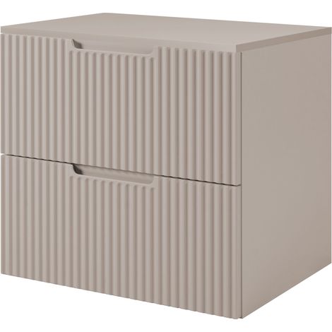 Meuble sous vasque suspendu avec plan VENA cachemire 60 cm (1/5)