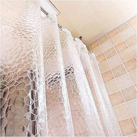 – Rideau de douche 120 x 180 cm en EVA épais – Imperméable et anti-moisissure – Motif 3D translucide pour salle de bains (1/5)