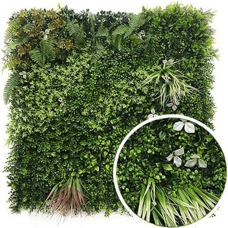 Mur végétal artificiel Jungle 1m x 1m, Long 10 m, Hauteur 1 m