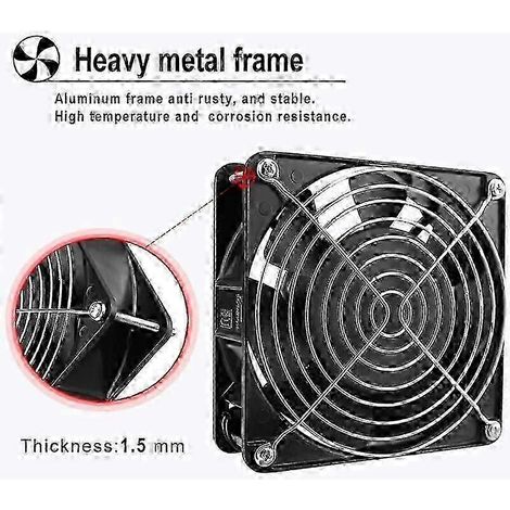 Ventilateur axial pour cheminée - Haute température, silencieux et universel (120 x 120 x 38 mm) (1/4)