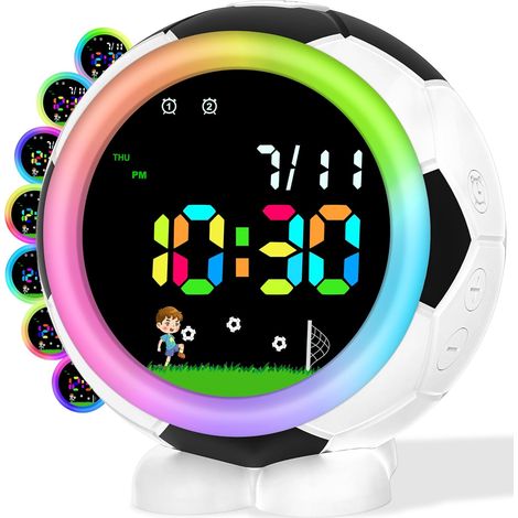 Réveil Numérique pour Enfant Garçon Et Fille, avec Multicolore, Veilleuse, Snooze, 6 Sonneries, 12/24 H, Cadeau De Rentrée des Classes pour Enfants De 4 À 15 Ans (1/5)