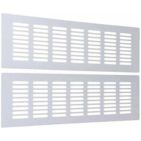 Grille aération, Grille D'aeration Rectangulaire Grille de Ventilation Grille de Ventilation Rectangulaire Grille D'aération Aluminium pour une Ventilation (30 cm) 2 Pièces，Blanc (1/4)