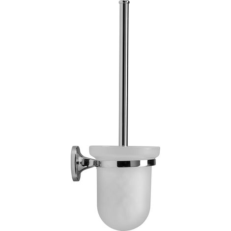 Croydex Toilet Cleaner Brush & Frosted Glass Wall Mounted Holder - Westminster (1/5)