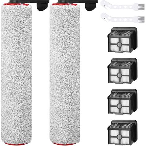 Staubsaugerfilter-Set, Zubehör für kabellosen Nass- und Trockensauger Dreame H12 Pro, 2 Rollenbürsten + 4 Filter + 2 Reinigungsbürsten für Staubsauger Dreame H12 Pro
