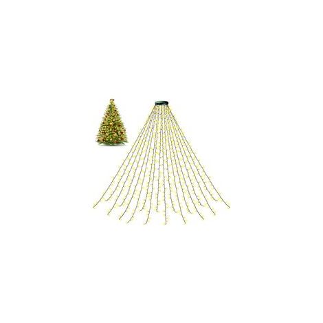 Guirlande Lumineuse Sapin Noel,2M x 16 Guirlandes Chaîne Lumineuse 400 LED 8 Modes IP44 Exterieure et Interieur Décoration adaptée à un arbre de 150-240cm pour décorer la maison de jardin de sapin