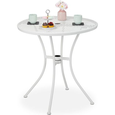 Garden table with umbrella hole