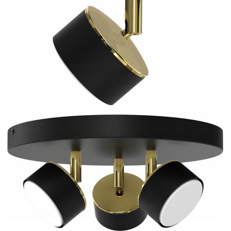 Deckenleuchte, Deckenstrahler, schwarz-goldene GX53-LED-Lampe (1/5)