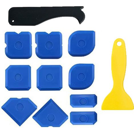 Kit De Finition De Joint En Silicone - 12 Pièces - Outils De Lissage Pour Calfeutrage Cuisine Salle De Bain Carrelage Murs Et Sol - Set Professionnel (1/5)