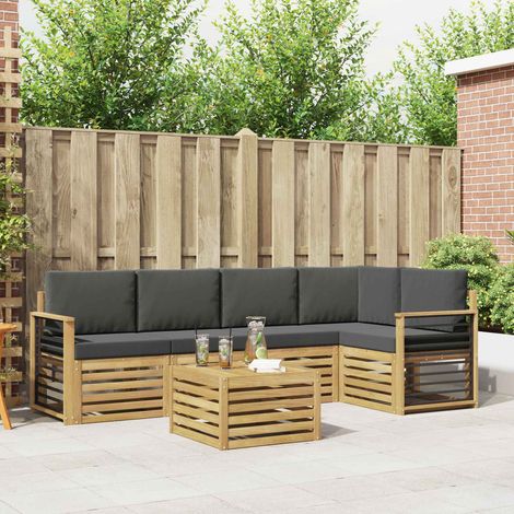 vidaXL Outdoor-Sofagarnitur 6 pcs Weiß und Anthrazit 59 x 59 x 37 cm (1/5)